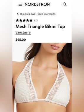 SANCTUARY Mesh Triangle Bikini Top SZ L & High Rise Mesh Bikini Bottom SZ M